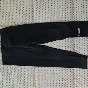 DKNY Black Leggings with Pink Logo